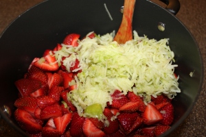 Strawberries, Grated Apple, Lemon and Honey - 4 simple ingredients for All Natural Jam