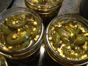 Jars filled and ready to water bathed....Do not eat for 2 weeks for best flavor!