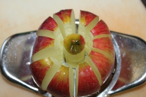 Using an apple corer/slicer saves a ton of time when making applesauce!
